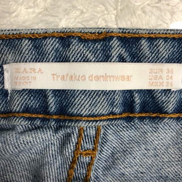 Zara denim cutoff shorts embroidered rose - Picture 6 of 8